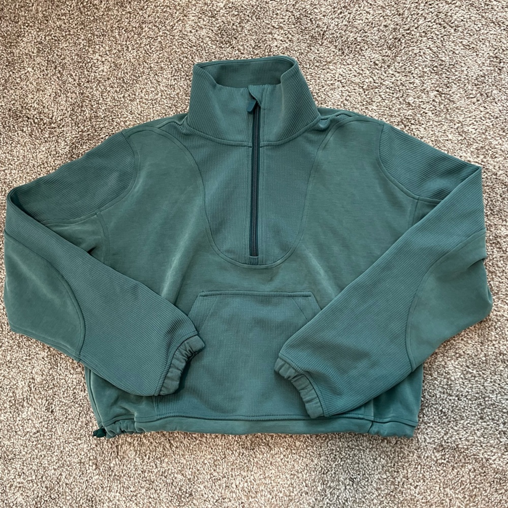 lululemon softstreme ribbed half zip, size 4, EUC